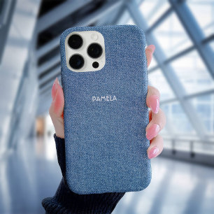 Coques iPhone 16 Pro Blue Jeans Denim Western Texturé Customisé