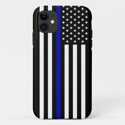Coques Case-Mate iPhone Blue Line mince maintiennent l'ordre le drapeau (Dos)