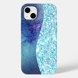 Coque Pour iPhone 14 Plus Blue Luxury Moderne dégradé galaxie étoile parties