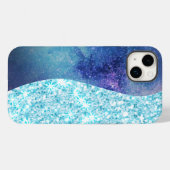 Coques Case-Mate iPhone Blue Luxury Moderne dégradé galaxie étoile parties (Verso (horizontal))
