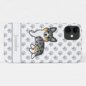 Coques Case-Mate iPhone Blue Merle Cardigan Welsh Corgi Chien & Nom (Dos (Horizontal))