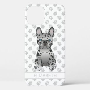 Case-Mate iPhone Case Blue Merle French Bulldog Frenchie Cute Dog & Name