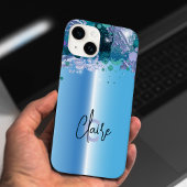 Coques Case-Mate iPhone Blue Metallic Art Luxe Chic Design Glam