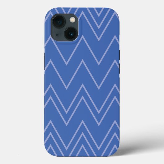 Coques Case-Mate iPhone Blue, moderne, simple, cool, trendy zigzag (Verso)