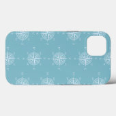Coques Case-Mate iPhone Blue Nautical Sailing Compass (Verso (horizontal))