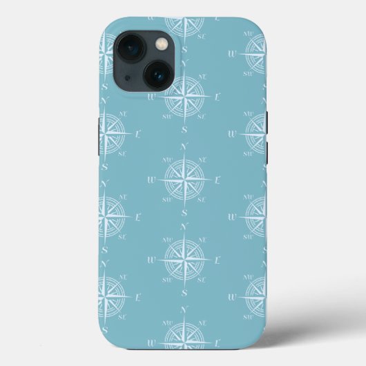 Coques Case-Mate iPhone Blue Nautical Sailing Compass (Verso)