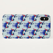 Coques Case-Mate iPhone Blue Nordic Reindeer Pair Motif (Dos (Horizontal))