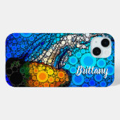 Coques Case-Mate iPhone Blue ocean orange marine méduse script nom amusant (Verso (horizontal))