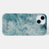 Coques Case-Mate iPhone Blue Ocean Summer Beach Waves Nom personnalisé (Verso (horizontal))