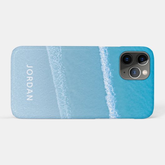 Coques Case-Mate iPhone Blue Ocean Waves Coque-coque iphone monogramme (Dos (Horizontal))
