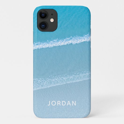 Coques Case-Mate iPhone Blue Ocean Waves Coque-coque iphone monogramme (Dos)