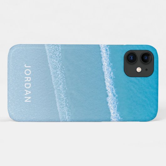 Coques Case-Mate iPhone Blue Ocean Waves Coque-coque iphone monogramme (Dos (Horizontal))