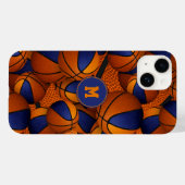 Coques Case-Mate iPhone Blue orange équipe couleurs basketball motif (Verso (horizontal))