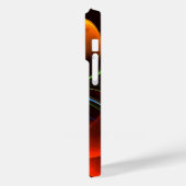 Coques Case-Mate iPhone Blue Orange Floral Moderne Art Abstrait Motif #03 (Verso / Gauche)