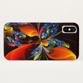 Coques Case-Mate iPhone Blue Orange Floral Moderne Art Abstrait Motif #03 (Dos (Horizontal))