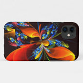 Coques Case-Mate iPhone Blue Orange Floral Moderne Art Abstrait Motif #03 (Dos (Horizontal))