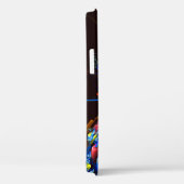 Coques Case-Mate iPhone Blue Orange Floral Moderne Art Abstrait Motif #03 (Verso / Droite)