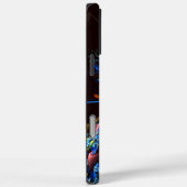 Coques Case-Mate iPhone Blue Orange Floral Moderne Art Abstrait Motif #03 (Verso / Droite)