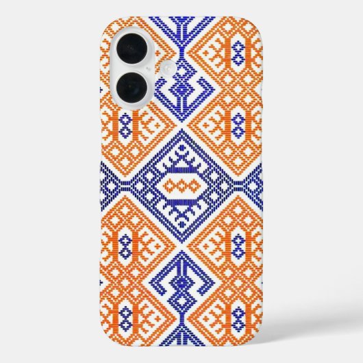 Coques Case-Mate iPhone Blue Orange + White Textile Team Couleurs sportive (Verso)