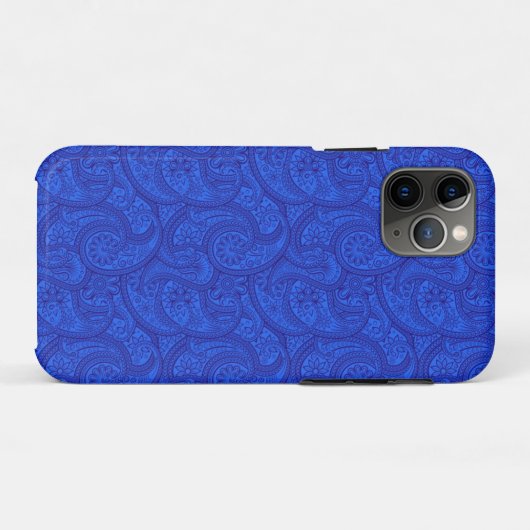 Coques Case-Mate iPhone Blue Paisley (Dos (Horizontal))