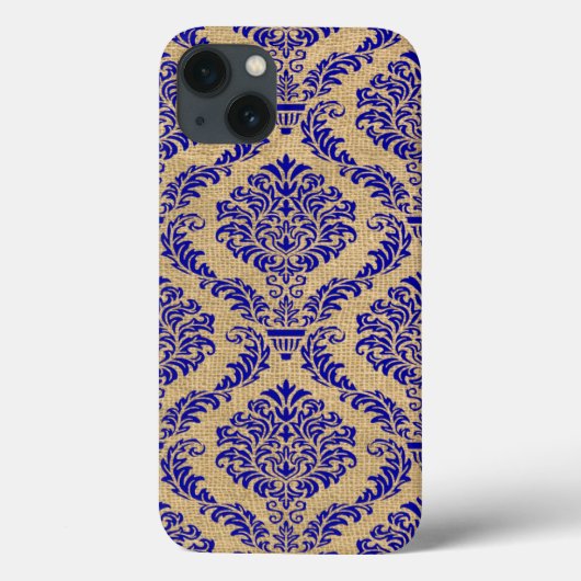 Coques Case-Mate iPhone Blue Parisian Moods Damask (Verso)