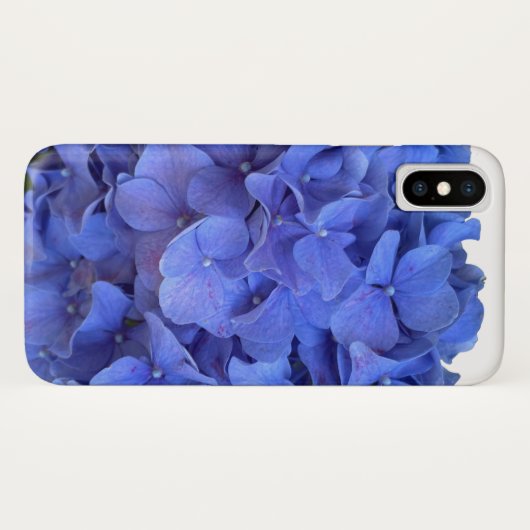 Coques Case-Mate iPhone Blue periwinkel élégantes hydrangées florales (Dos (Horizontal))