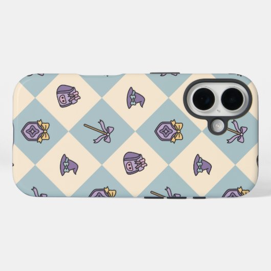 Coques Case-Mate iPhone Blue Personalized Girly Checkered (Verso (horizontal))