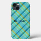Coques Case-Mate iPhone Blue Plaid par Shirley Taylor (Verso)