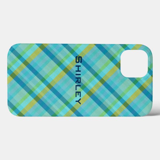 Coques Case-Mate iPhone Blue Plaid par Shirley Taylor (Verso (horizontal))