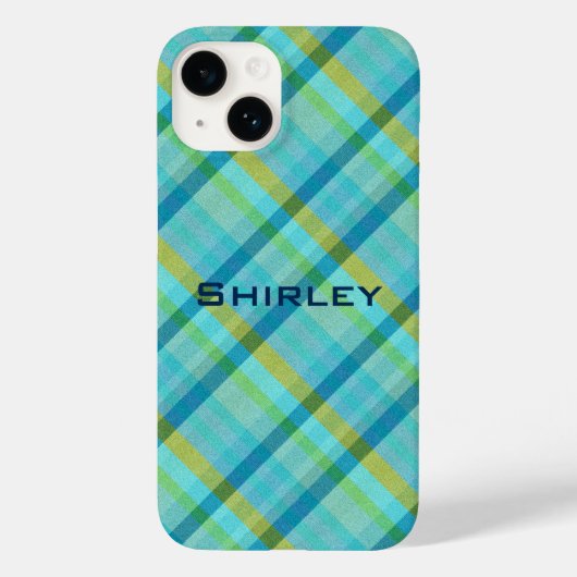 Coques Case-Mate iPhone Blue Plaid par Shirley Taylor (Verso)