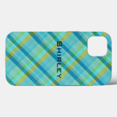 Coques Case-Mate iPhone Blue Plaid par Shirley Taylor (Verso (horizontal))