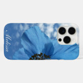 Coques Case-Mate iPhone BLUE POPPY Flower Blue Sky avec nom (Verso (horizontal))