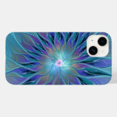 Coques Case-Mate iPhone Blue Purple Flower Dream Abstrait Fractal Art (Verso (horizontal))