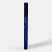 Coques Case-Mate iPhone Blue Racing Flames on Carbon Fiber (Verso / Droite)