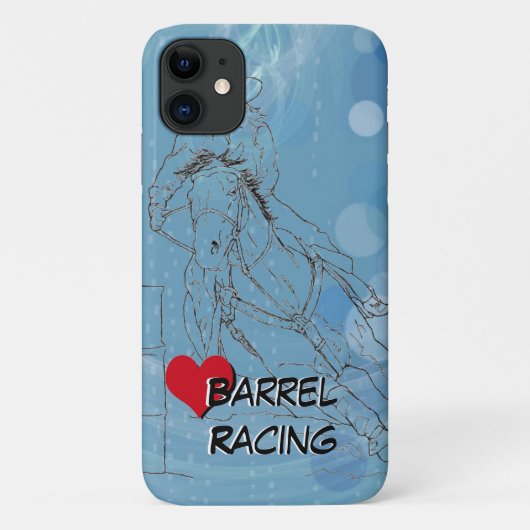 Coques Case-Mate iPhone Blue Rain Heart Barrel Racing (Dos)