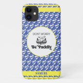 Coques Case-Mate iPhone Blue Retro Water Motif Otter Canoe Nom personnalis (Dos)