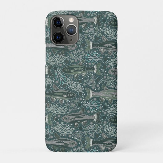 Coques Case-Mate iPhone Blue School of Fish Brook Trout - NH State Fish (Dos)