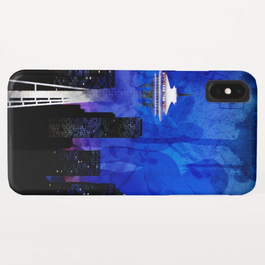 Coques Case-Mate iPhone Blue Seattle Washington. (Dos (Horizontal))