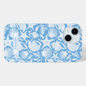 Coques Case-Mate iPhone Blue Shells Personalized (Verso (horizontal))