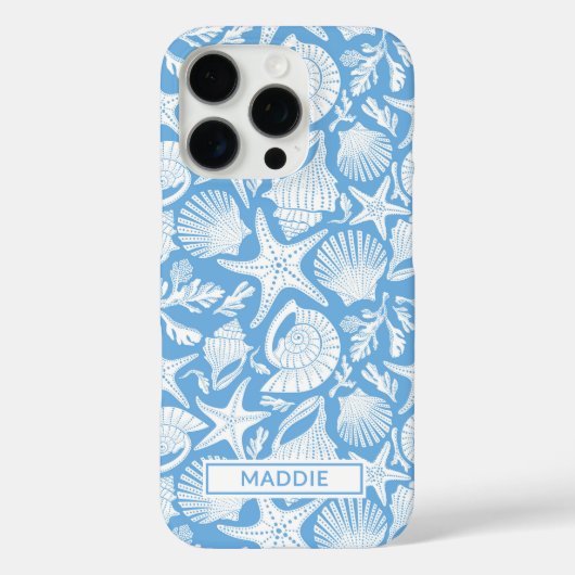 Coques Case-Mate iPhone Blue Shells Personalized (Verso)