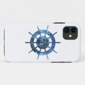 Coques Case-Mate iPhone Blue Ship's Helm Rust Metal (Dos (Horizontal))