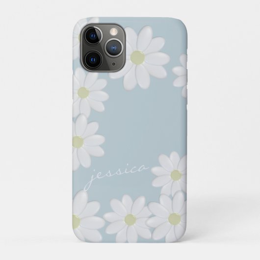 Coques Case-Mate iPhone Blue Sky Springtime Daisées Personnalisées (Dos)