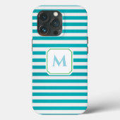 Coques Case-Mate iPhone Blue Striped Cell Phone Case with Decorative (Verso)