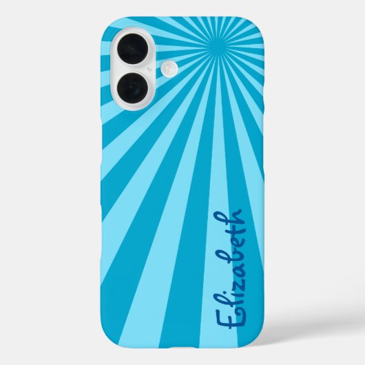Coques Case-Mate iPhone Blue Sunburst "Ajouter votre nom" (Verso)