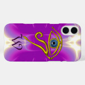 Coques Case-Mate iPhone BLUE TALISMAN MONOGRAM rose Fuchsia violet (Verso (horizontal))