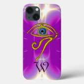 Coques Case-Mate iPhone BLUE TALISMAN MONOGRAM rose Fuchsia violet (Verso)