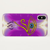 Coques Case-Mate iPhone BLUE TALISMAN MONOGRAM rose Fuchsia violet (Dos (Horizontal))