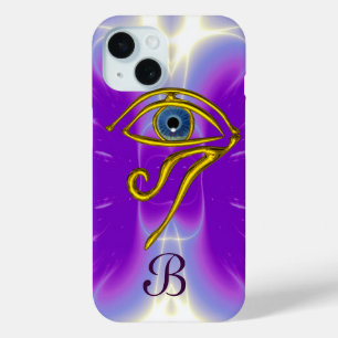 Coque Pour iPhone 15 BLUE TALISMAN MONOGRAM rose Fuchsia violet