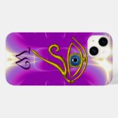 Coques Case-Mate iPhone BLUE TALISMAN MONOGRAM rose Fuchsia violet (Verso (horizontal))