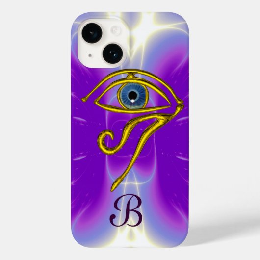 Coques Case-Mate iPhone BLUE TALISMAN MONOGRAM rose Fuchsia violet (Verso)